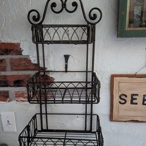 Elegant Black Metal Wall Shelf